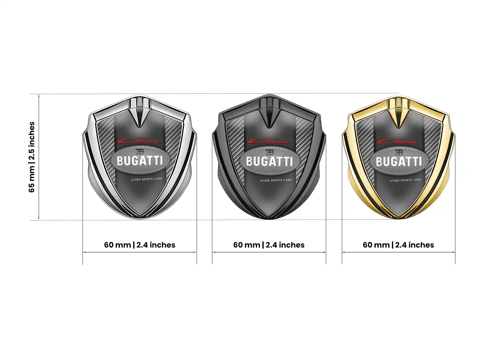 Bugatti Emblem Fender Badge Customizable Pro Edition